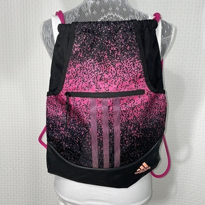 Adidas cinch backpack bag. 13.5” x 18”. Black and pink. Excellent used condition